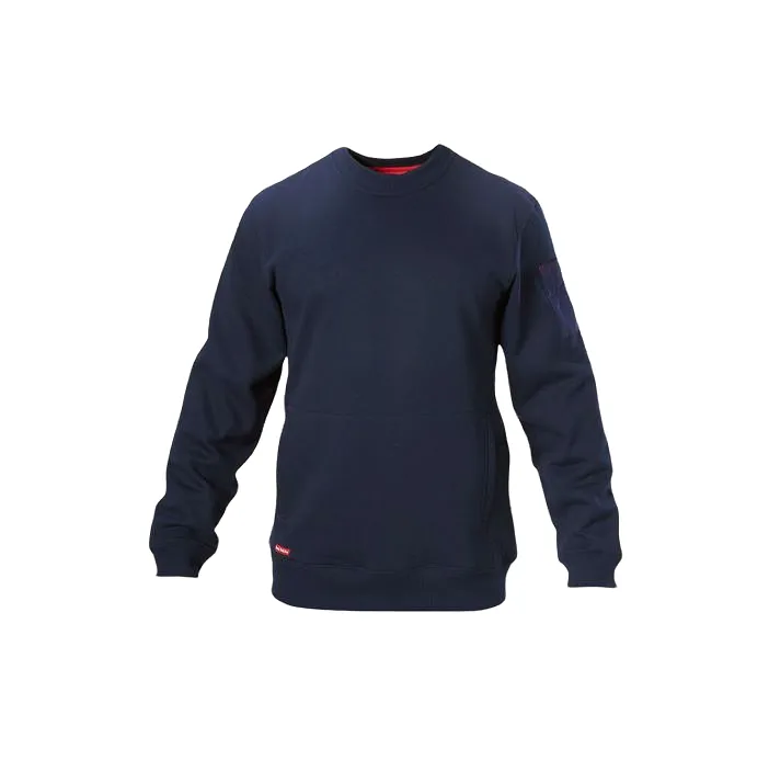 2 x Mens Hard Yakka Fleece Crew Jumper Navy