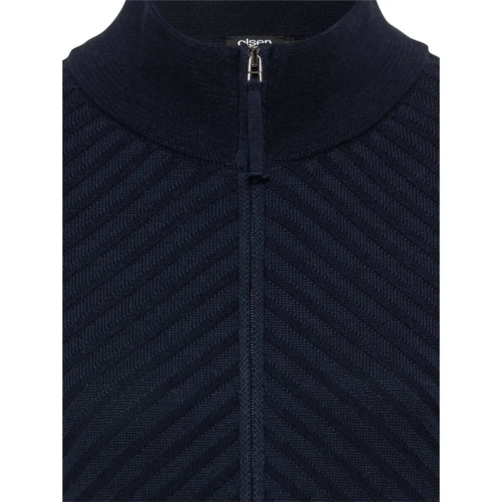 264 Olsen- Zip Up Cardigan- Navy