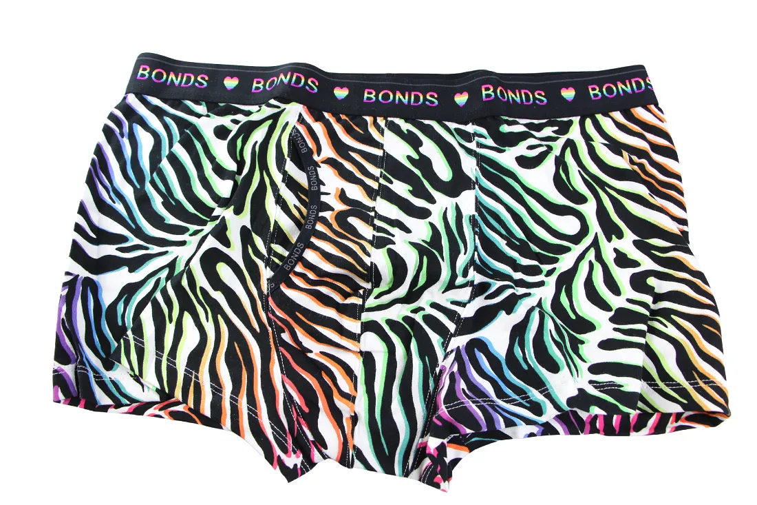 4 x Bonds Mens Guyfront Pride Trunk Underwear Undies Black Multi