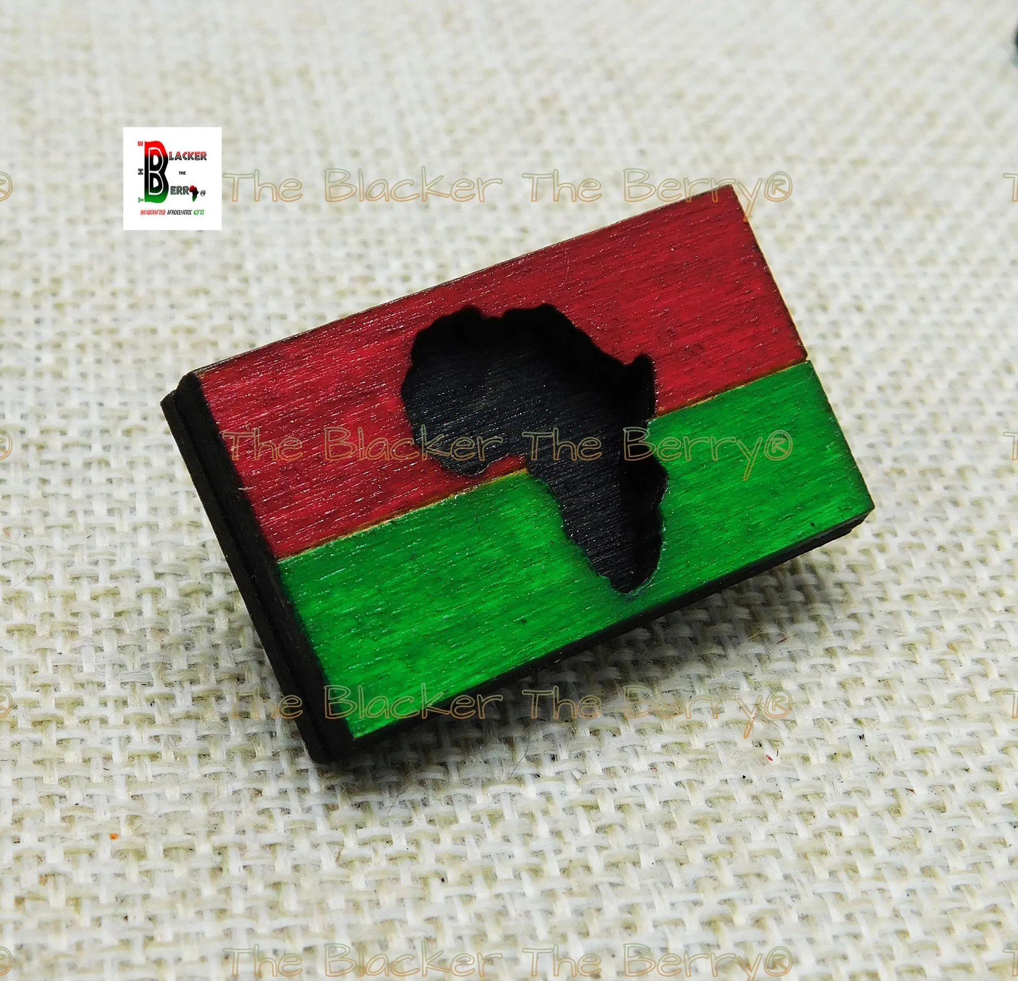 African Wooden Lapel Pins Bags Africa Motherland RBG Pan African Accessories Brooches Handmade