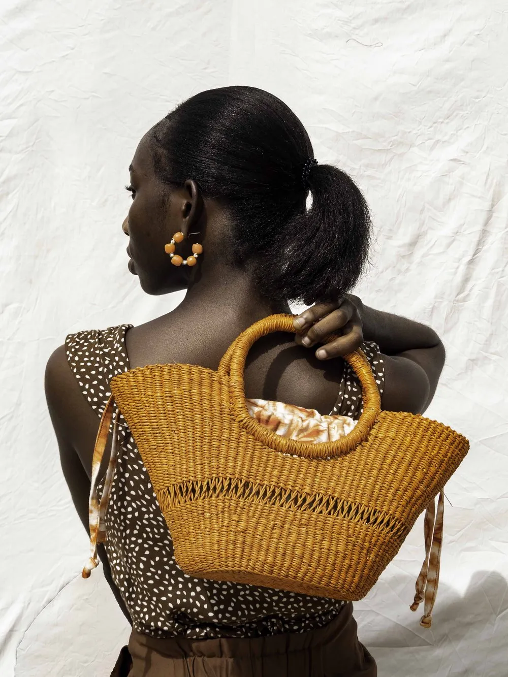 AKETEKETE Woven Butterfly Tote Bag - Small