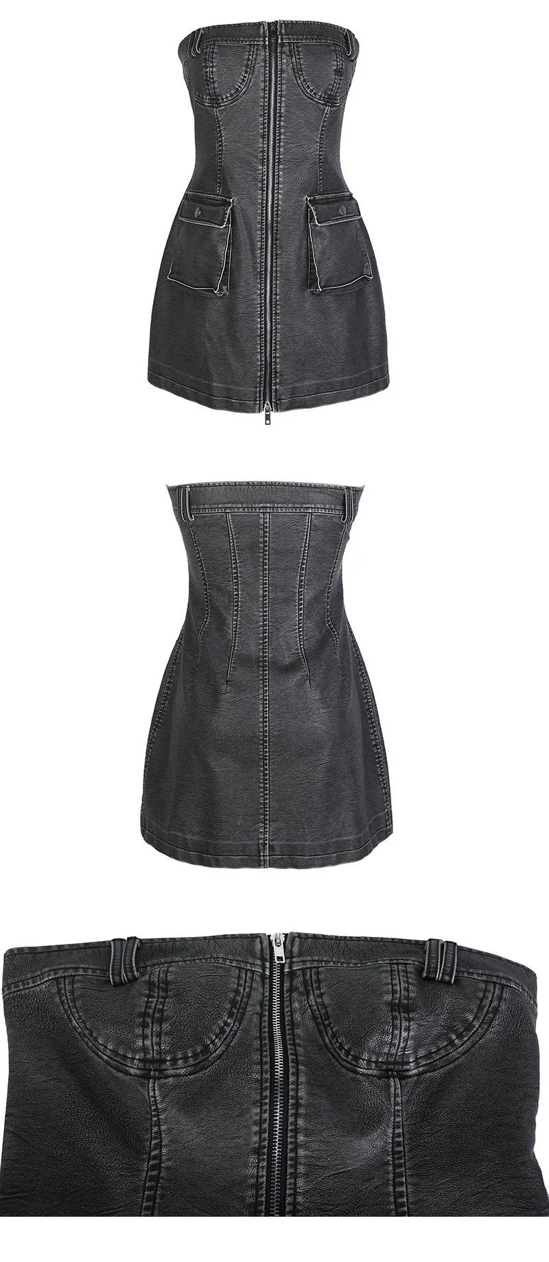 Akio Strapless Biker Dress