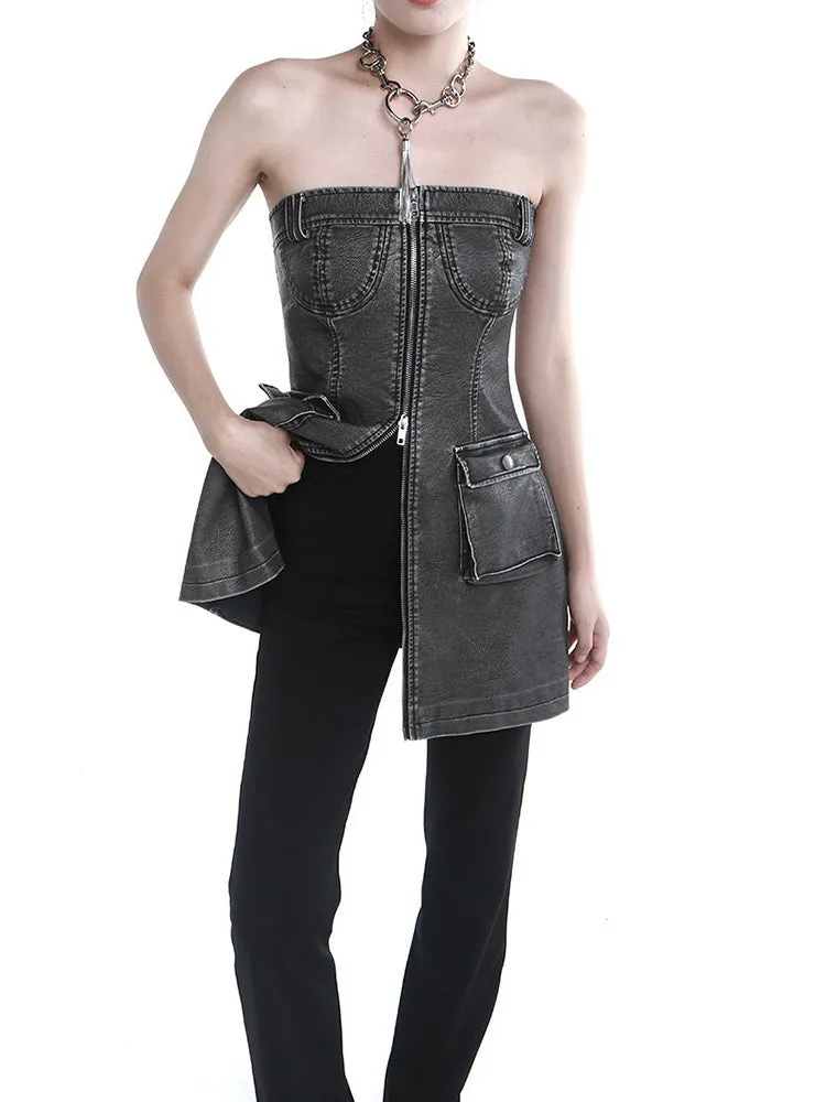 Akio Strapless Biker Dress