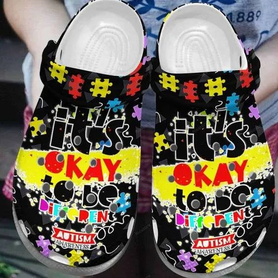 Autism Awareness Day It’s Ok To Be Different Puzzle Pieces Crocs Crocband Clog Shoes