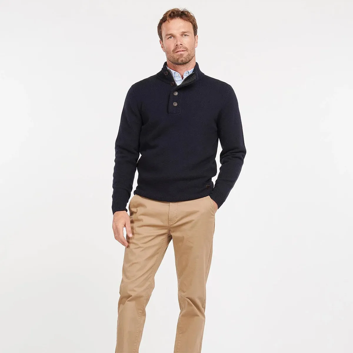 Barbour - Essential Patch Half Zip Jumper in Navy