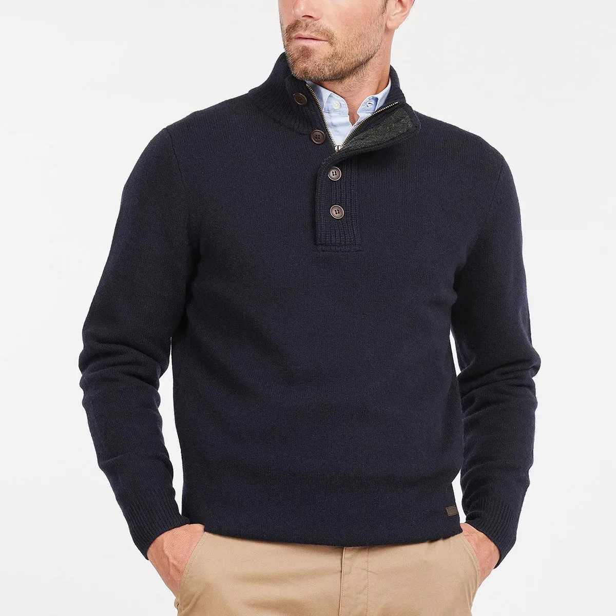 Barbour - Essential Patch Half Zip Jumper in Navy