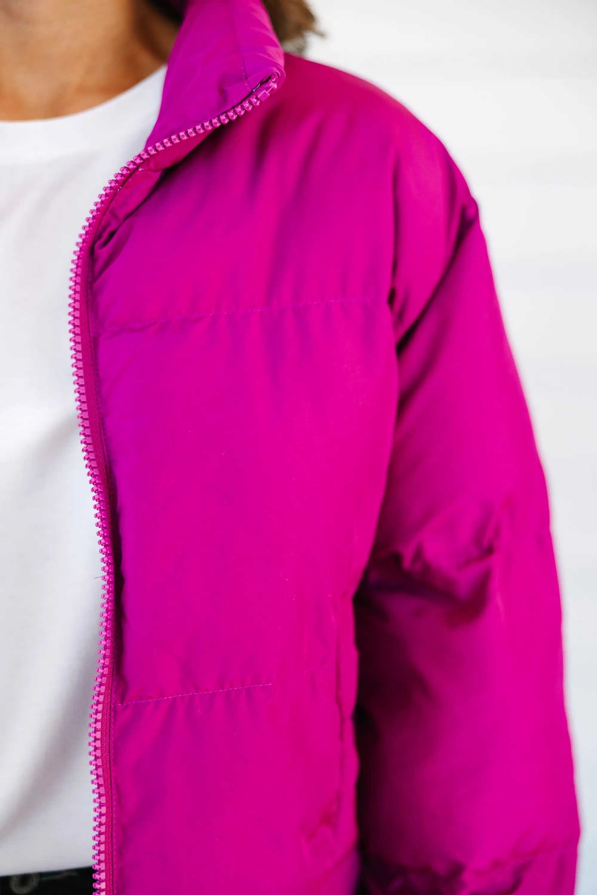 Be Bold Magenta Purple Puffer Jacket