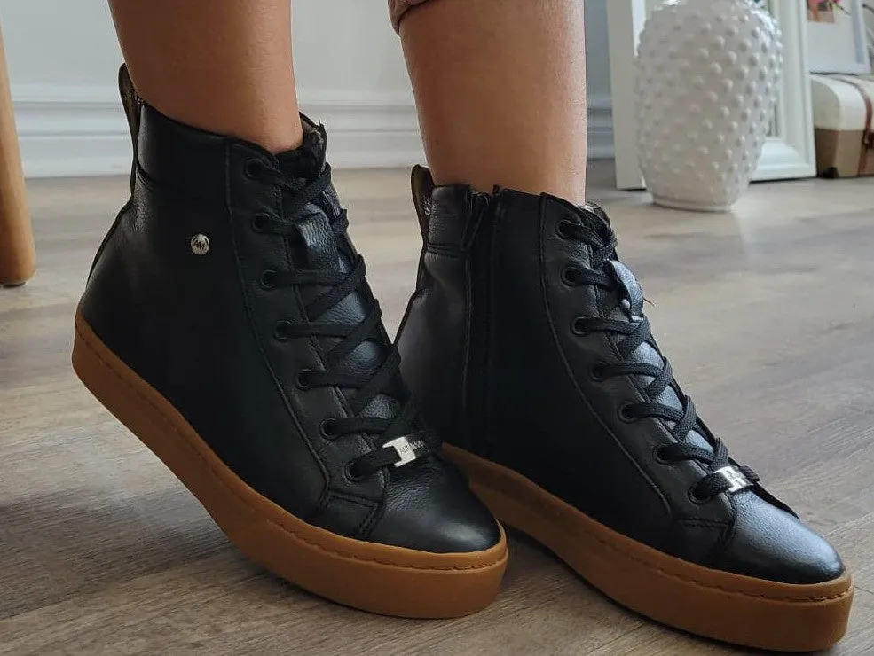 Black Leather high top sneaker