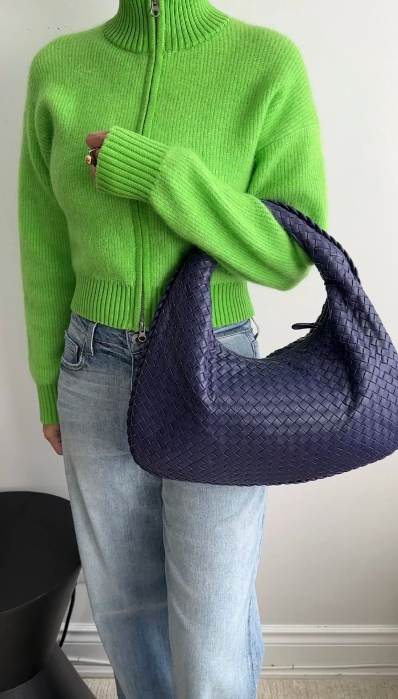 Bottega Veneta Intrecciato Dark Puple Hobo Bag