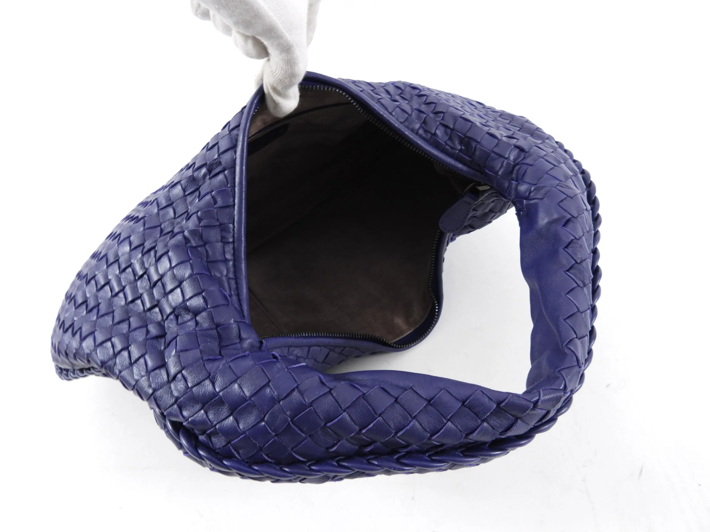 Bottega Veneta Intrecciato Dark Puple Hobo Bag