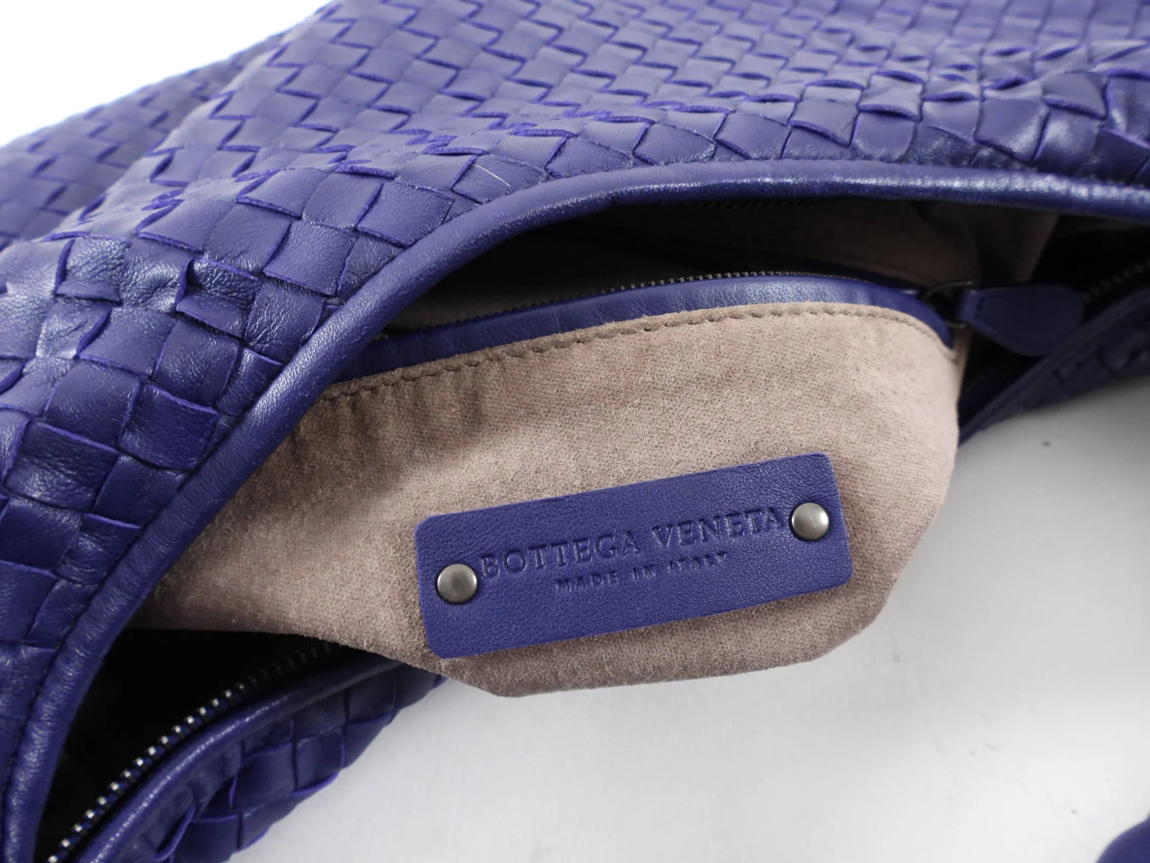 Bottega Veneta Intrecciato Dark Puple Hobo Bag