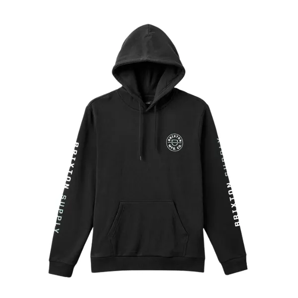 Brixton Crest Hoodie - Black/Chinois Green/White