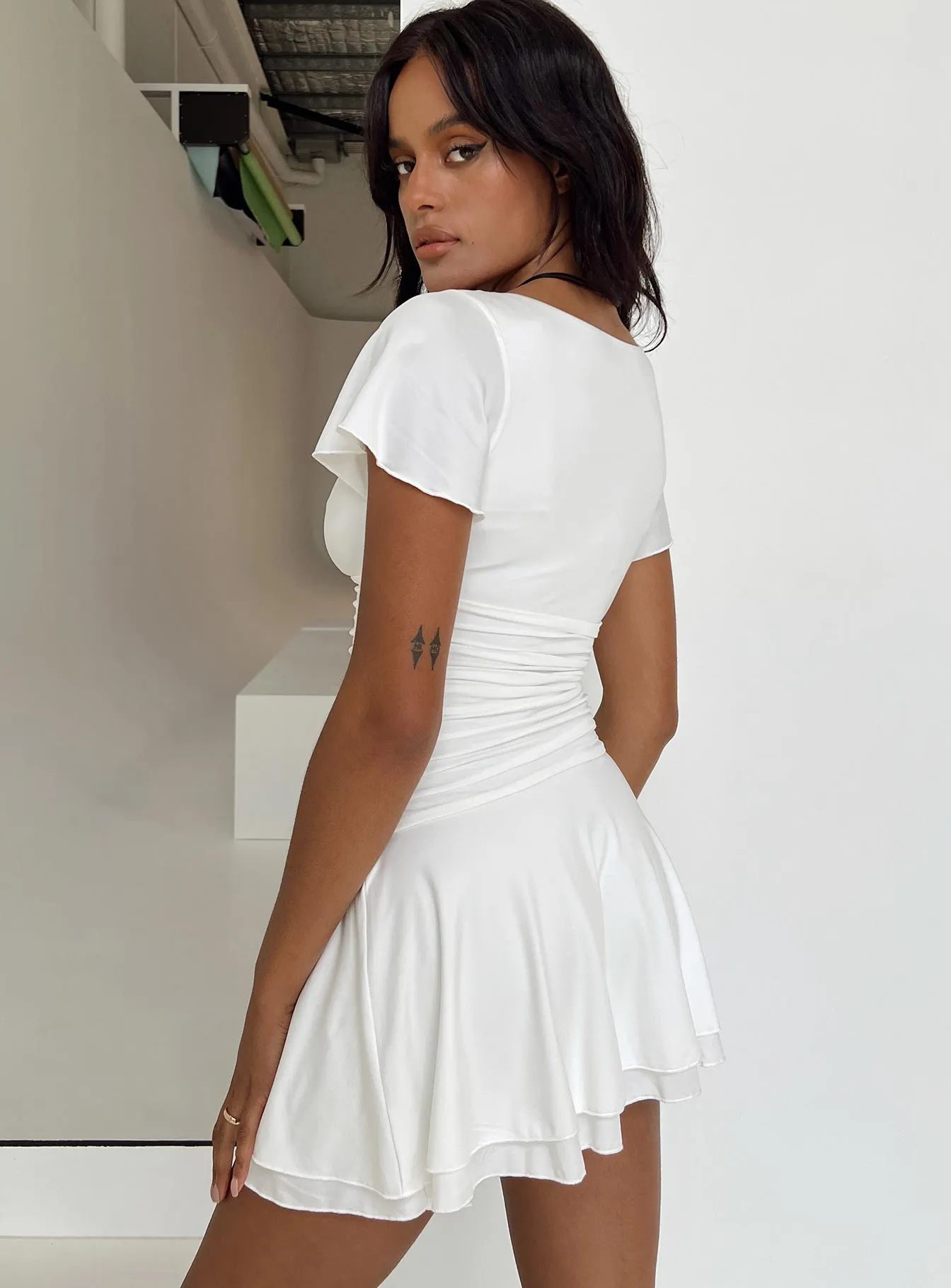 Canino Mini Dress White