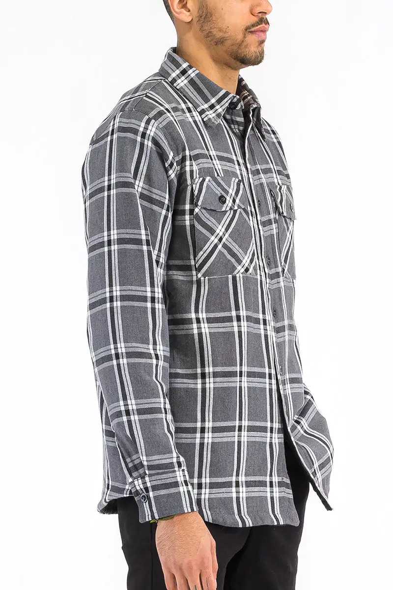 Checkered Plaid Quilted Flannel Jacket