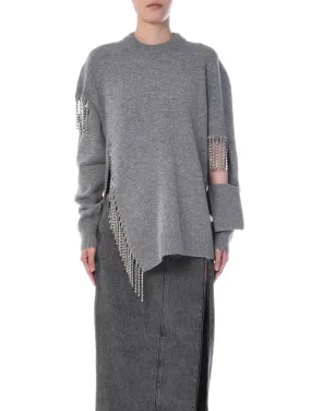 Christopher Kane Cutout Cupchain Sweater Grey