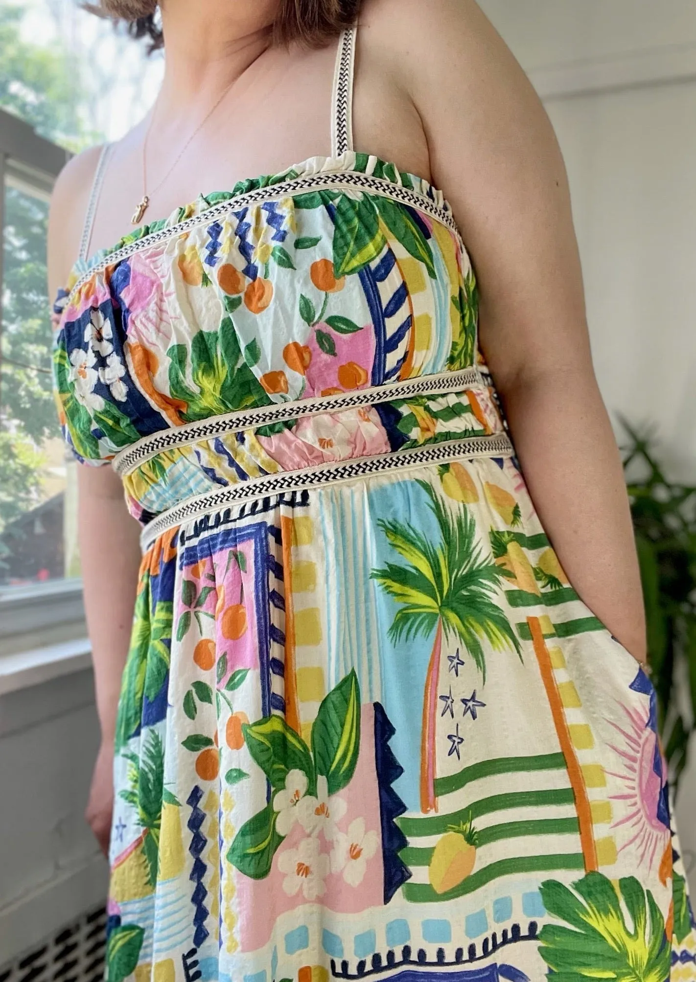 Collage Print Maxi Dress