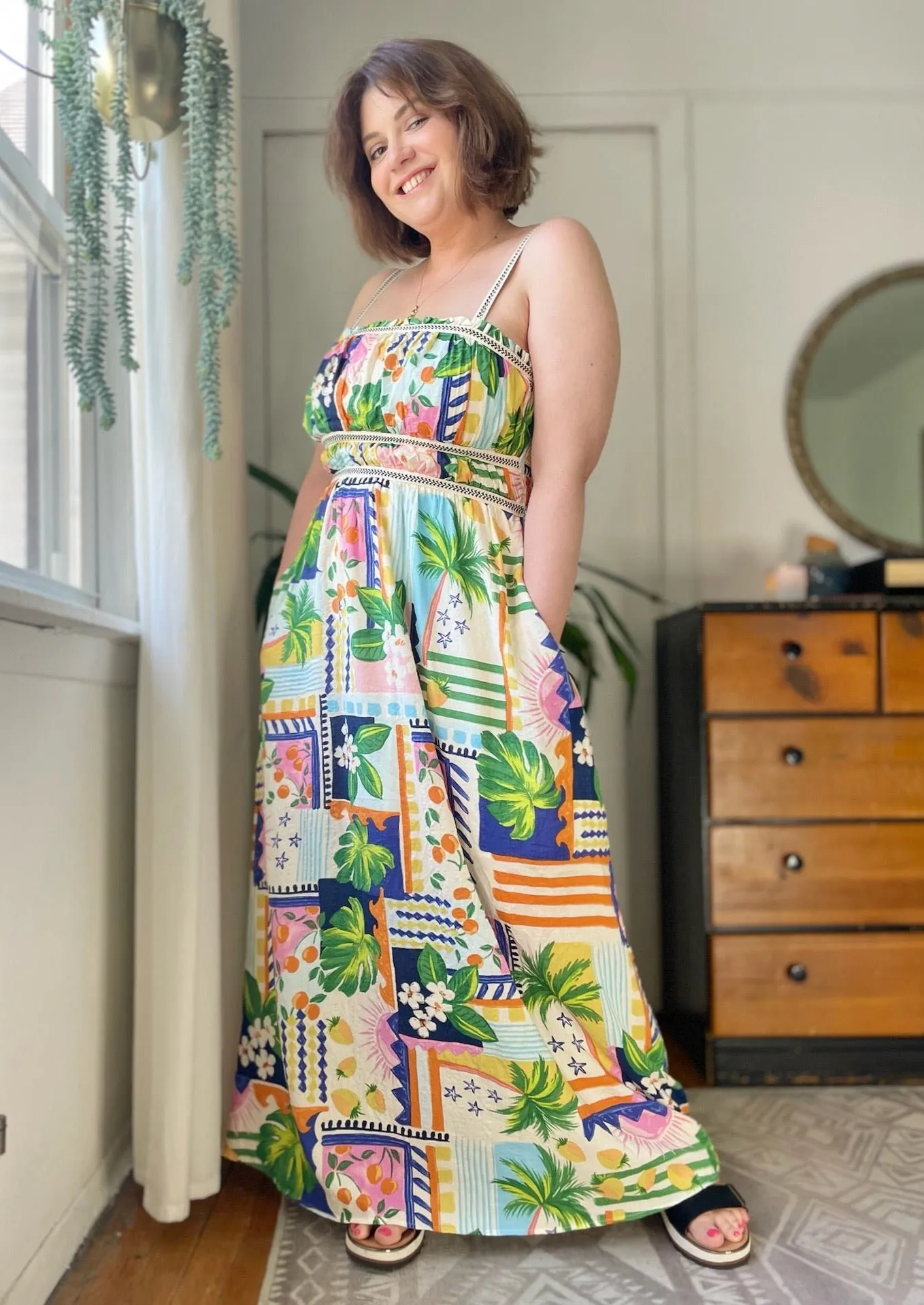 Collage Print Maxi Dress