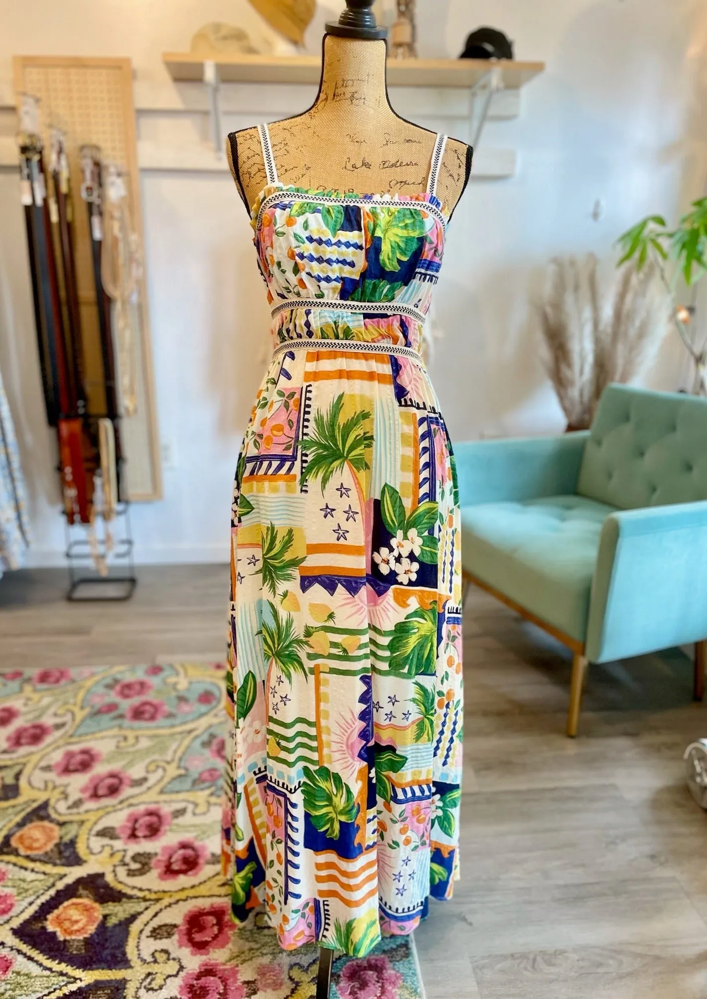 Collage Print Maxi Dress