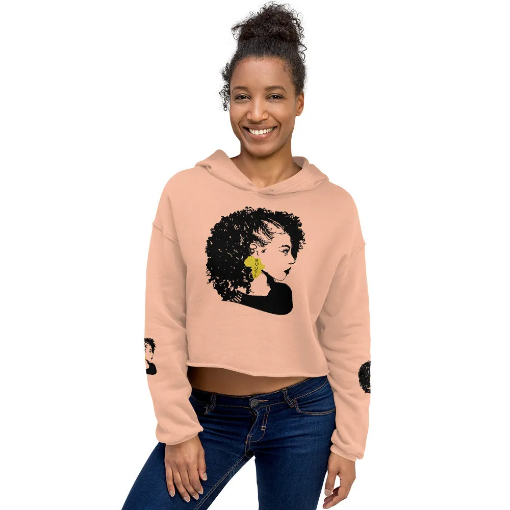 Curly Hair Black Beauty Crop Hoodie