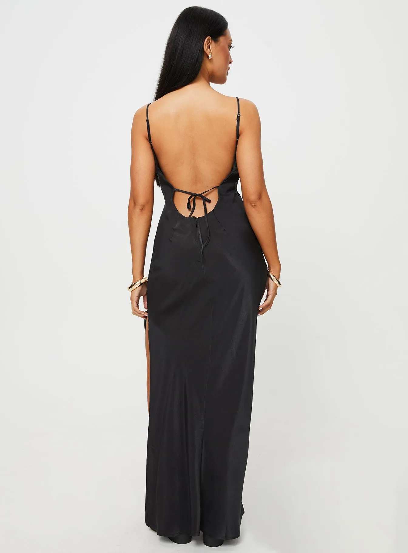 Damelio Low Back Maxi Dress Black