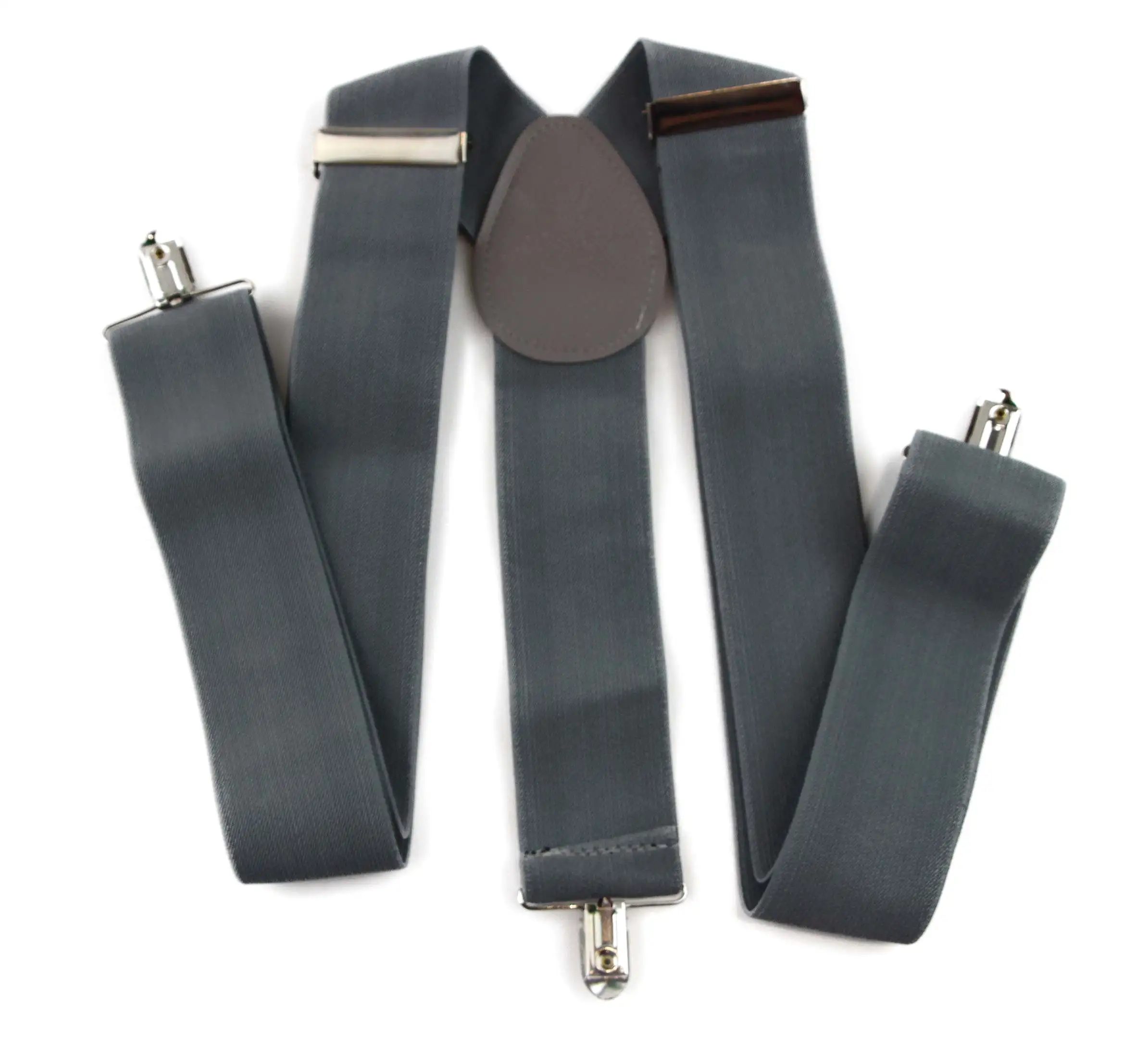 Extra Wide Heavy Duty Adjustable 120cm Grey Adult Mens Suspenders