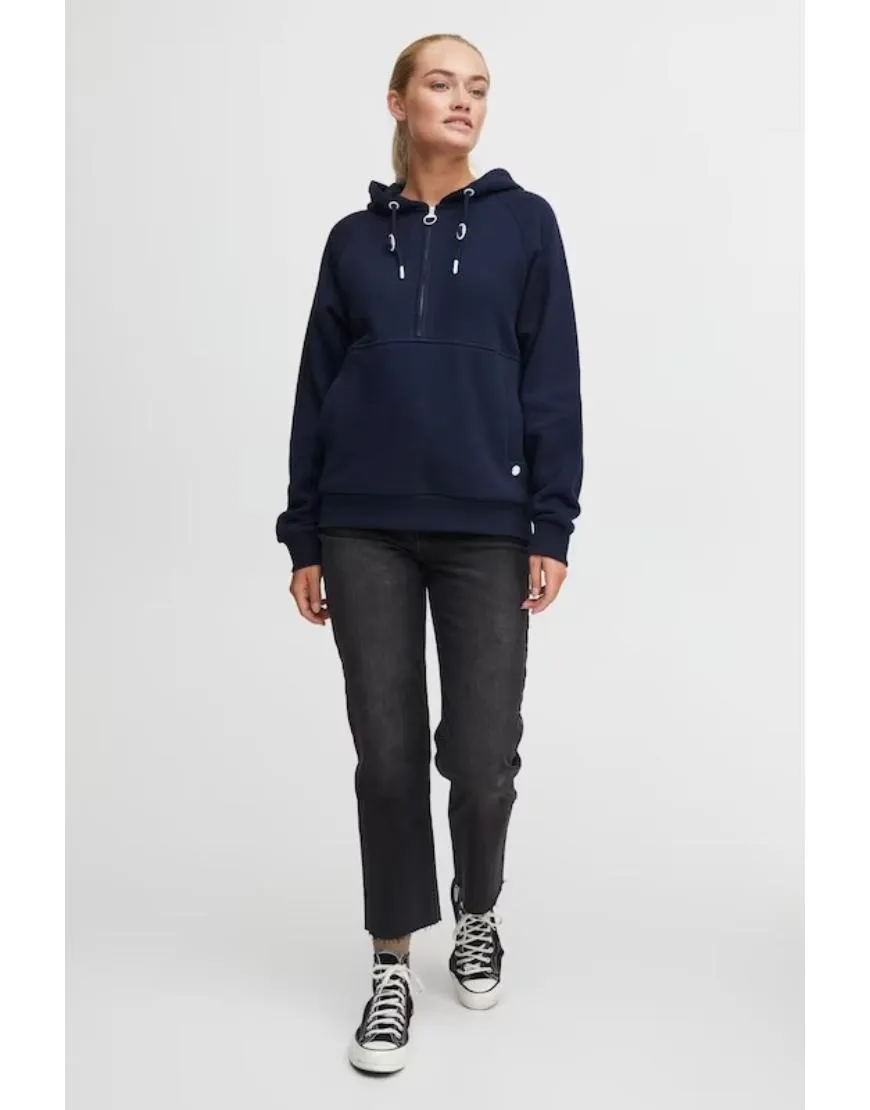 Fleece Zip up Hoodie-Navy Blue