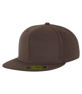 Flexfit unisex premium 210 fitted flat peak cap brown Yupoong