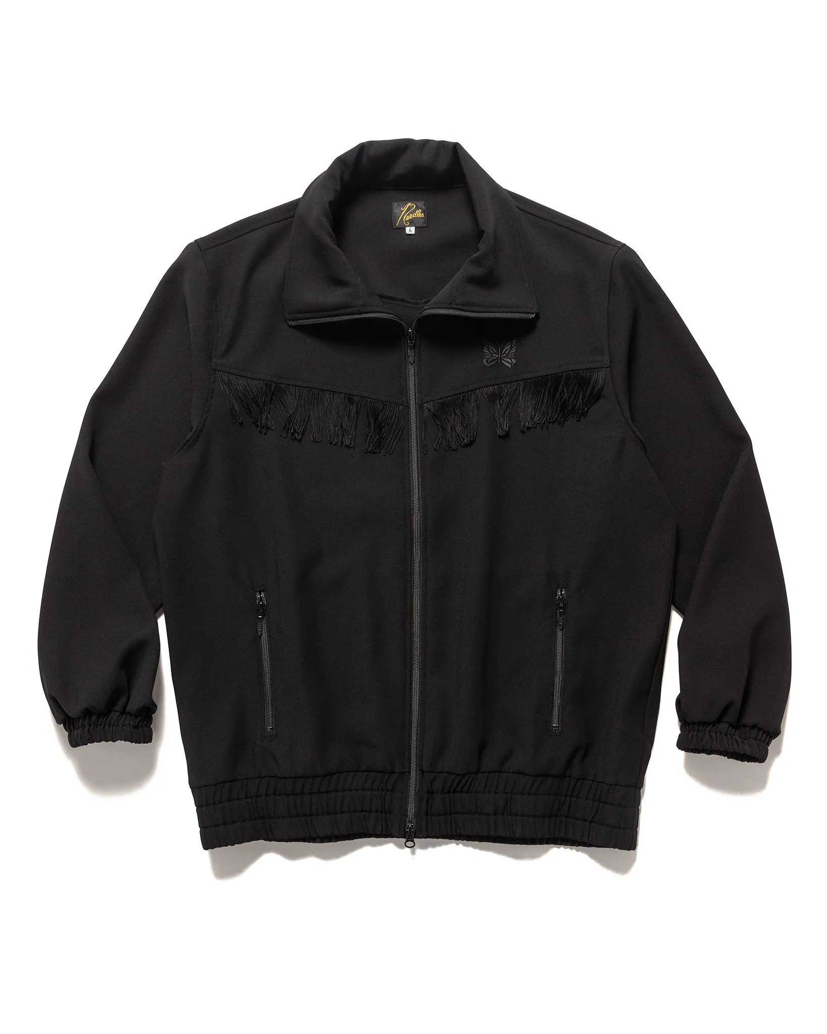 Fringe Track Jacket - Poly Kersey Black