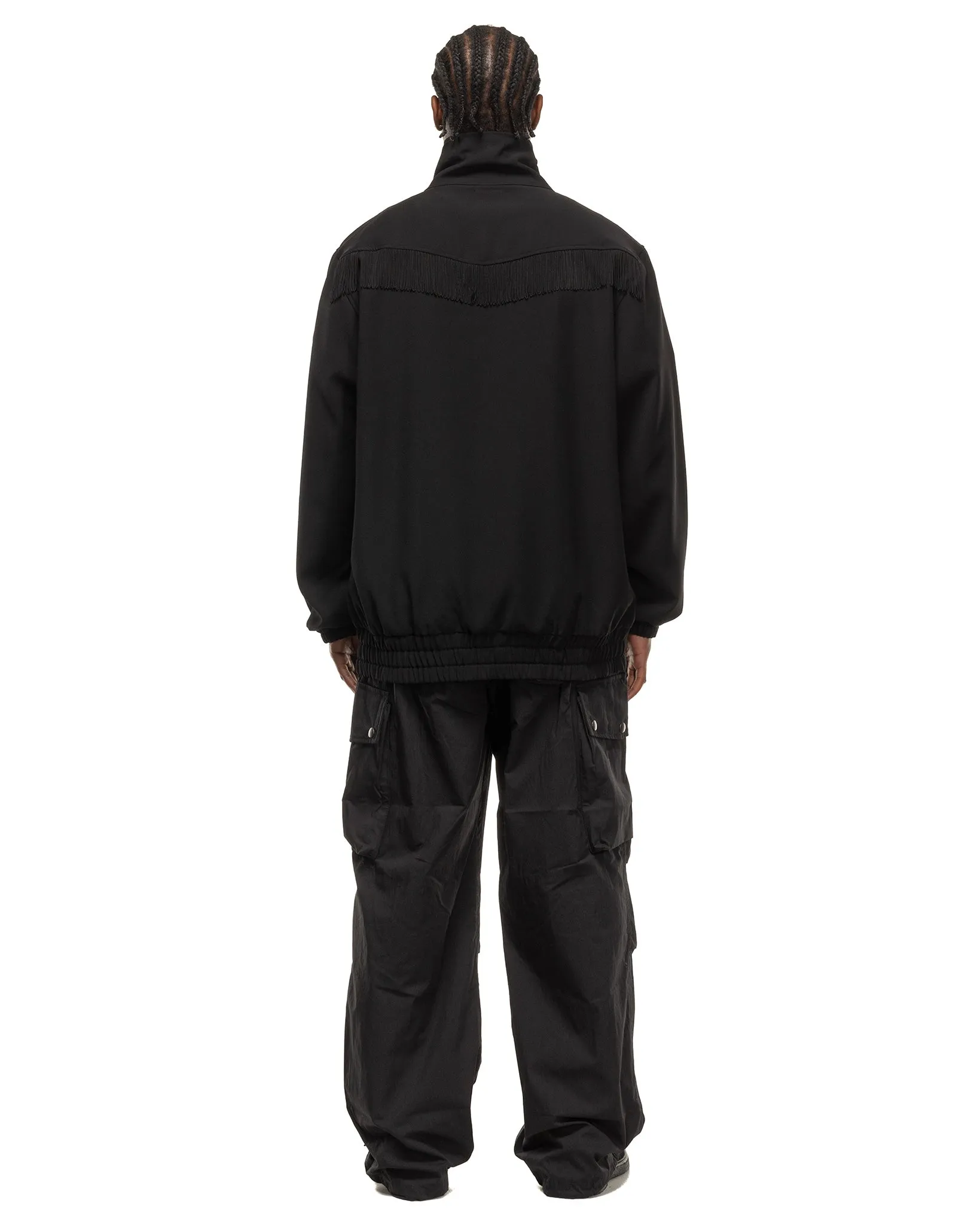 Fringe Track Jacket - Poly Kersey Black