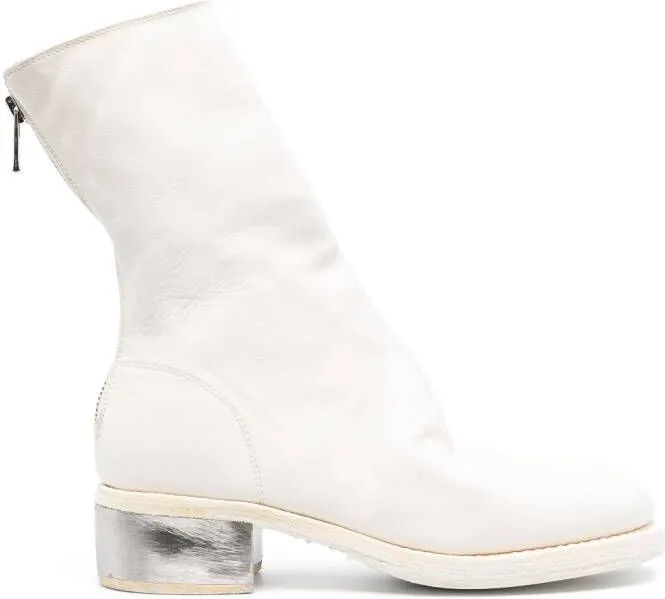 Guidi zip-fastening leather boots White