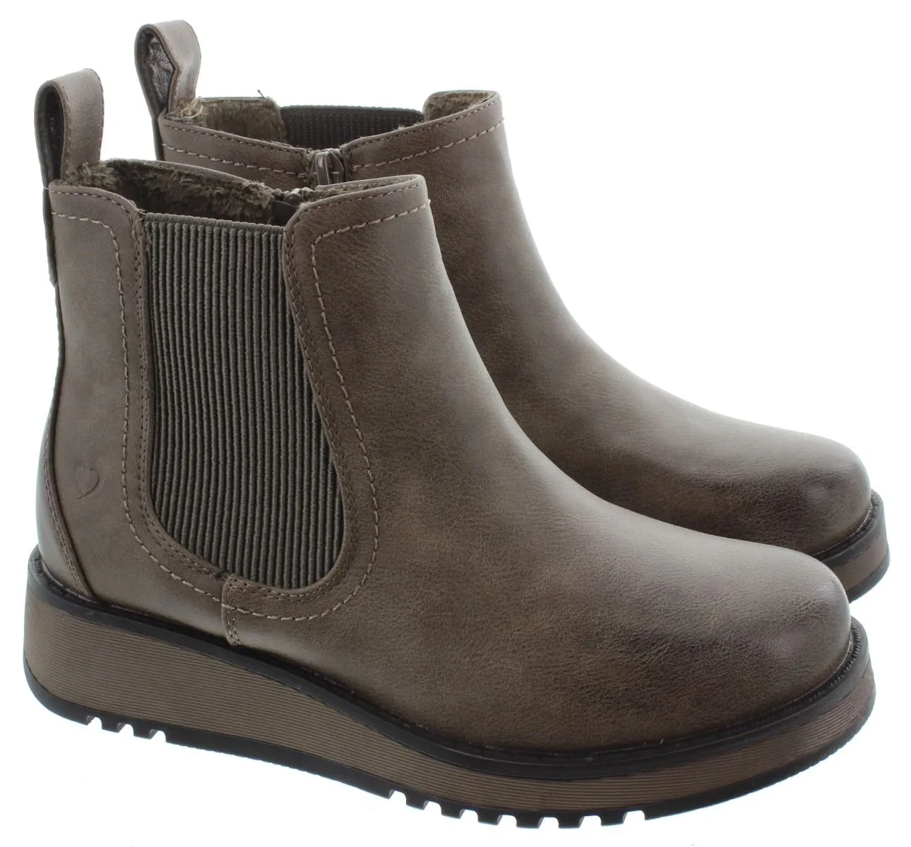 HEAVENLY FEET Ladies New Rolo Chelsea Boots In Earth