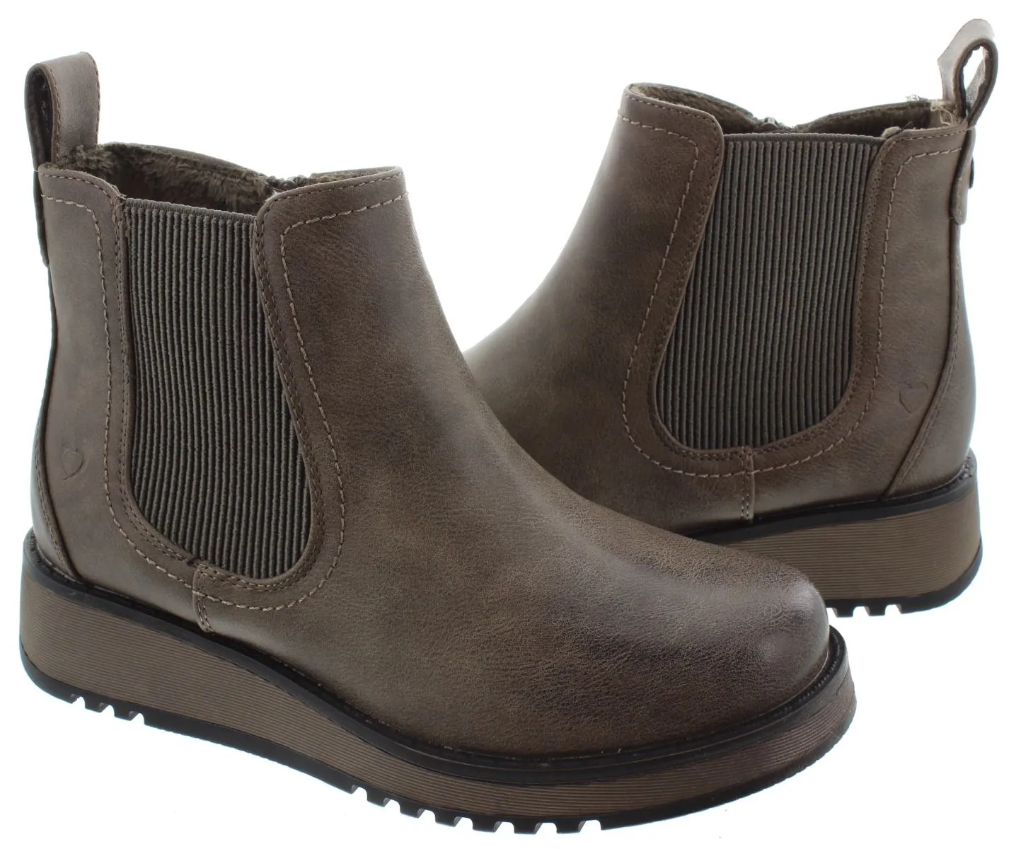 HEAVENLY FEET Ladies New Rolo Chelsea Boots In Earth