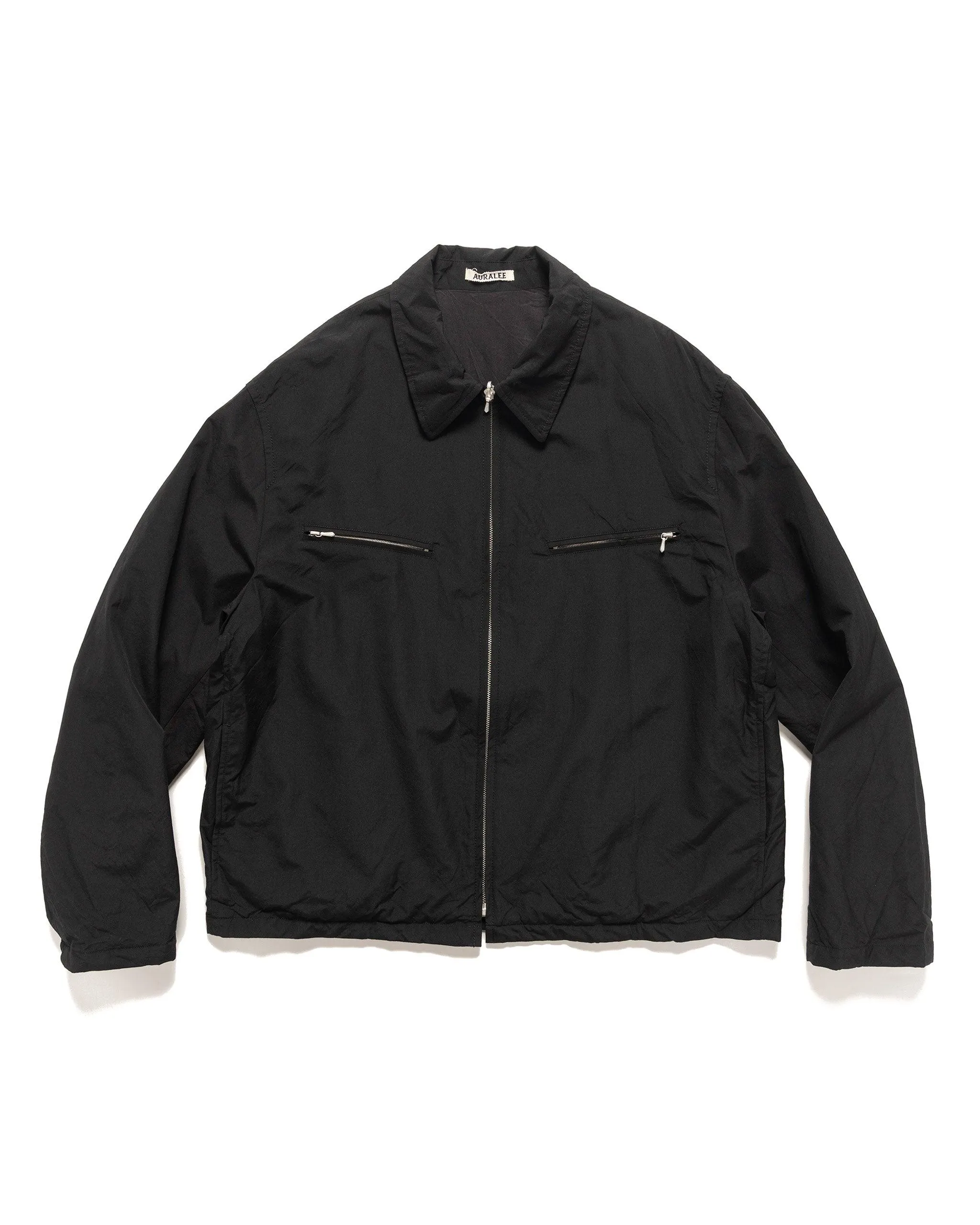 High Count Wool Poplin Blouson Black