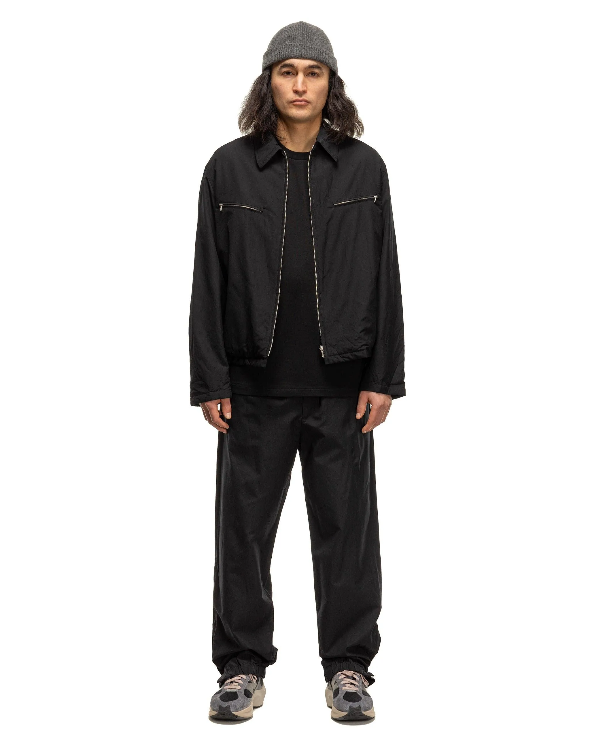 High Count Wool Poplin Blouson Black