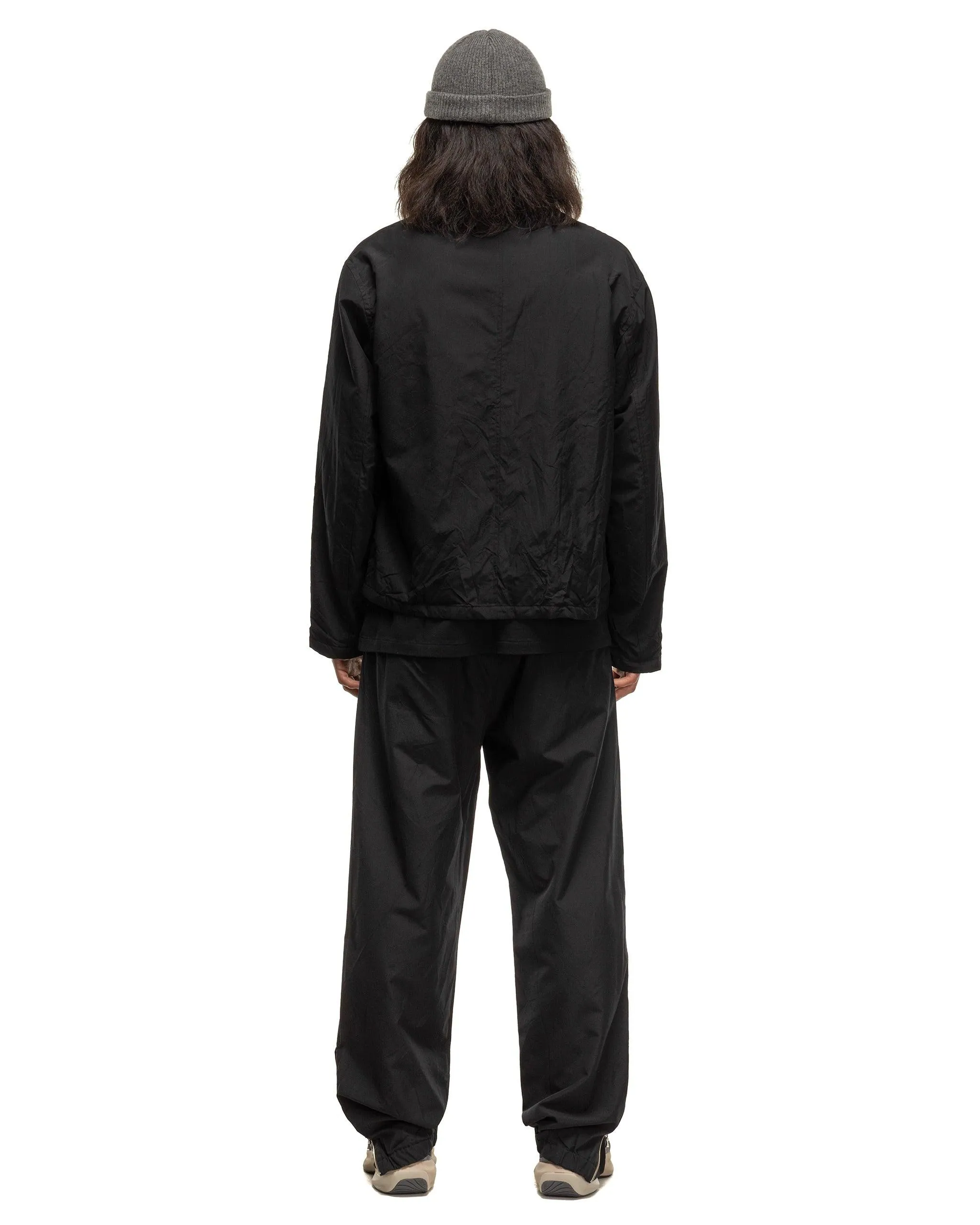 High Count Wool Poplin Blouson Black