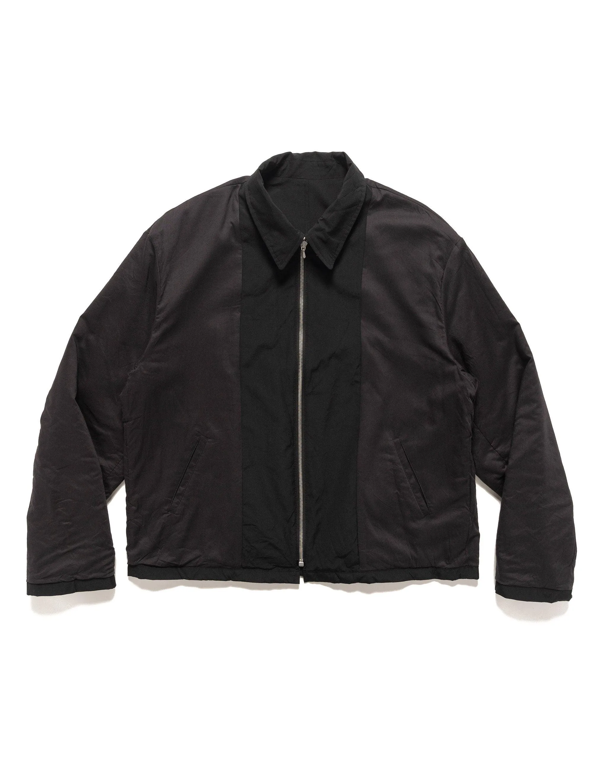 High Count Wool Poplin Blouson Black