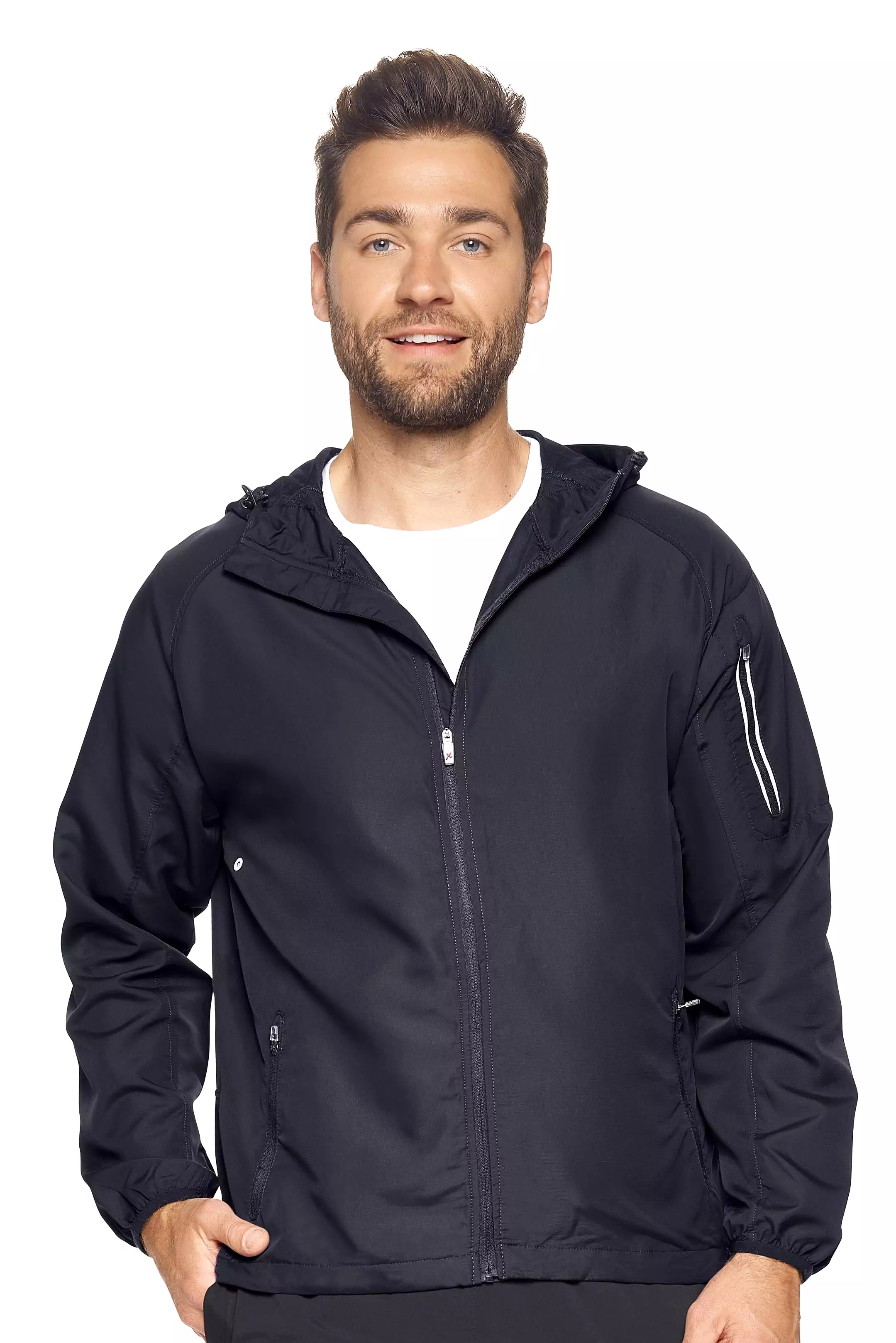 Hooded Swift Tec Jacket in Navy or Black