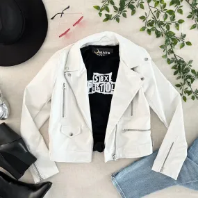 Jett Vegan Moto Jacket - White