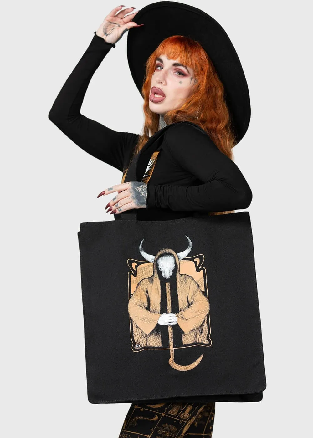 Killstar Warlock Folk Horror Tote Bag Black