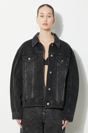 KSUBI denim jacket Oversized Jacket Krystal Noir women's black color WSP24JK013