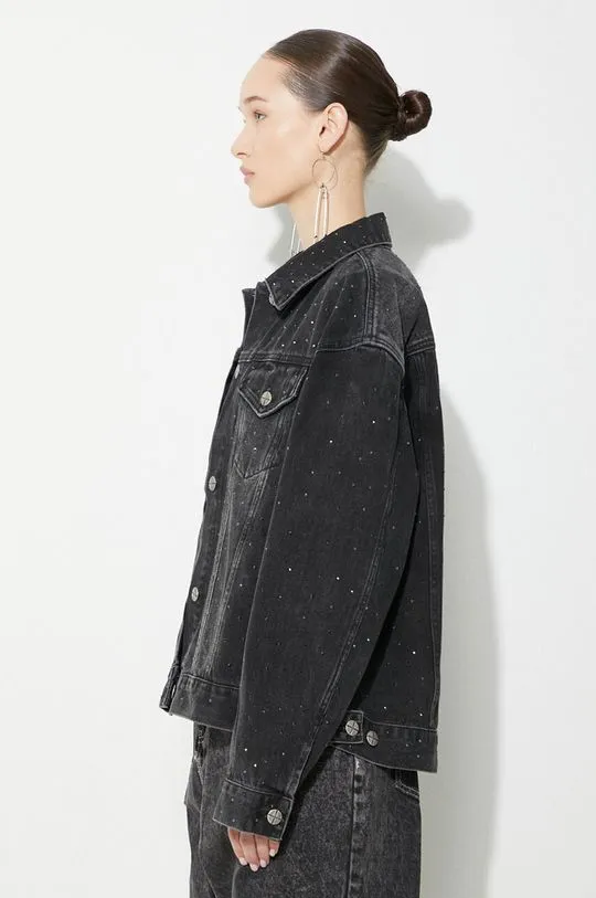 KSUBI denim jacket Oversized Jacket Krystal Noir women's black color WSP24JK013