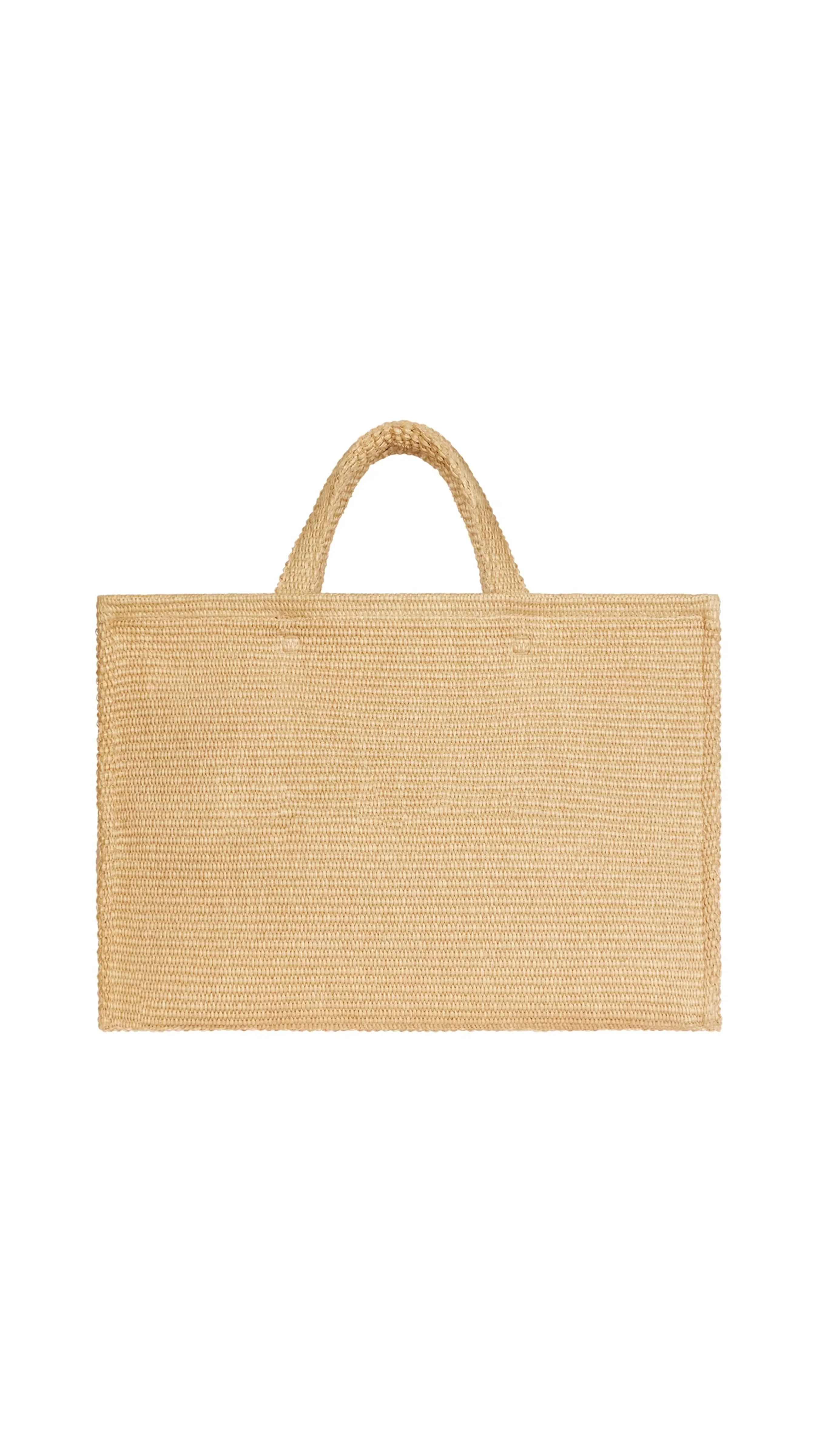 Large G-Tote Shopping Bag in Raffia - Natural