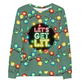 Let's Get Lit Ugly Christmas Sweater