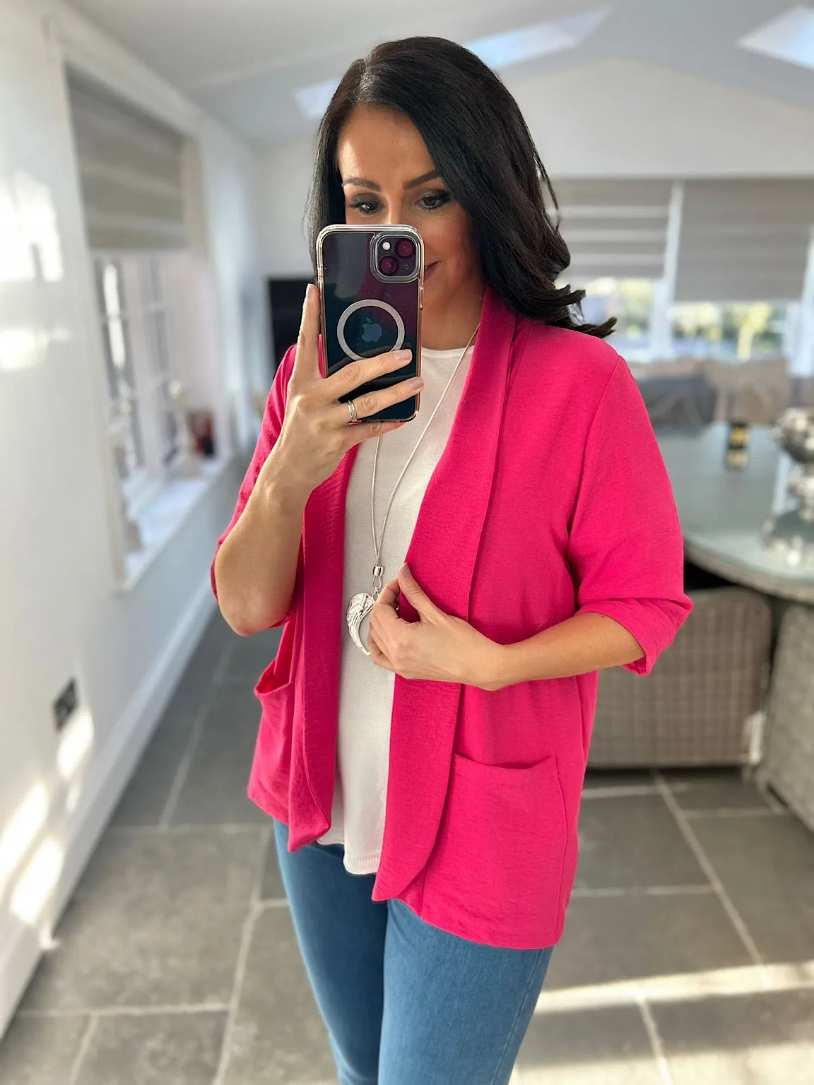 Lipstick Pink Lightweight Jacket Daphne