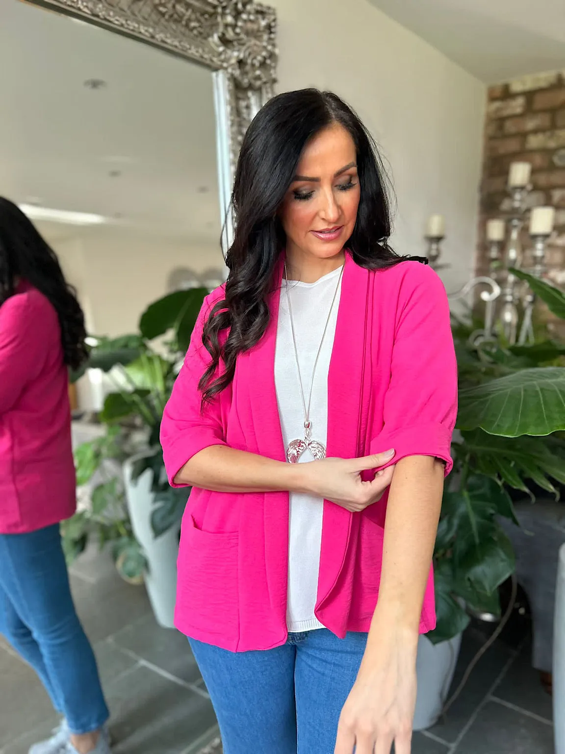 Lipstick Pink Lightweight Jacket Daphne