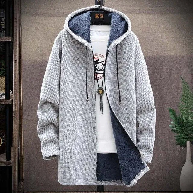 Long Hooded Cardigan Sweater For Men