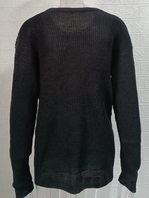 Loose Round Neck Men Pullover Sweater