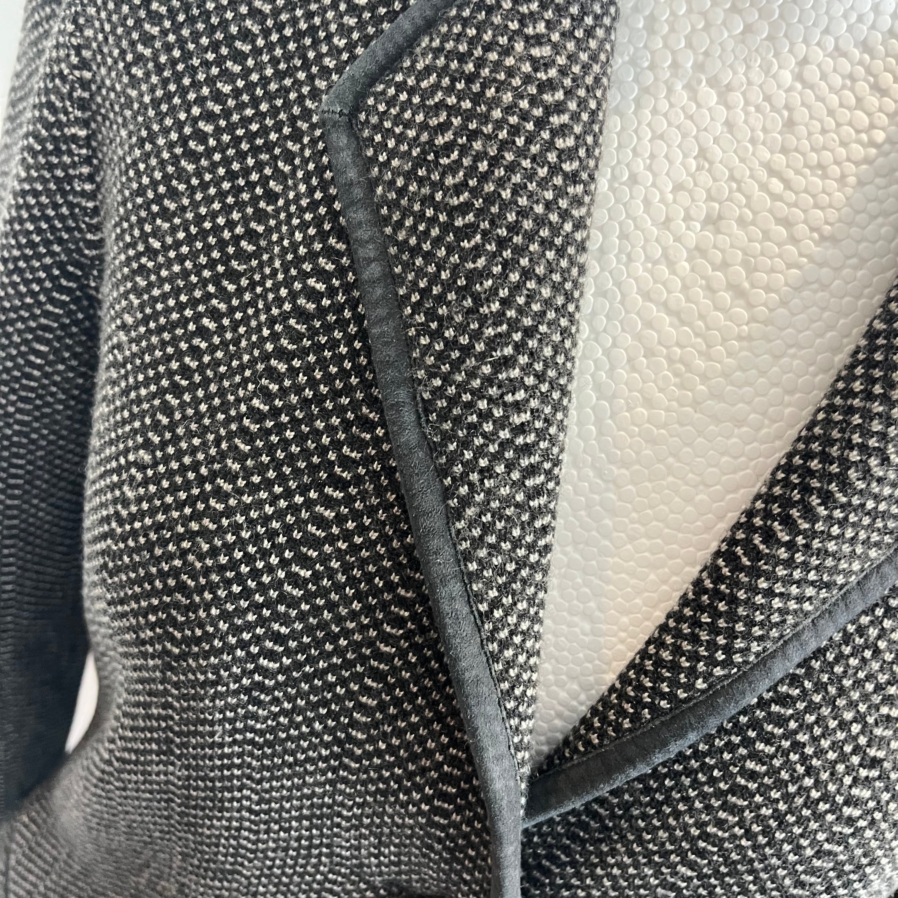 Loro Piana Black & Grey Knit Cashmere Jacket S