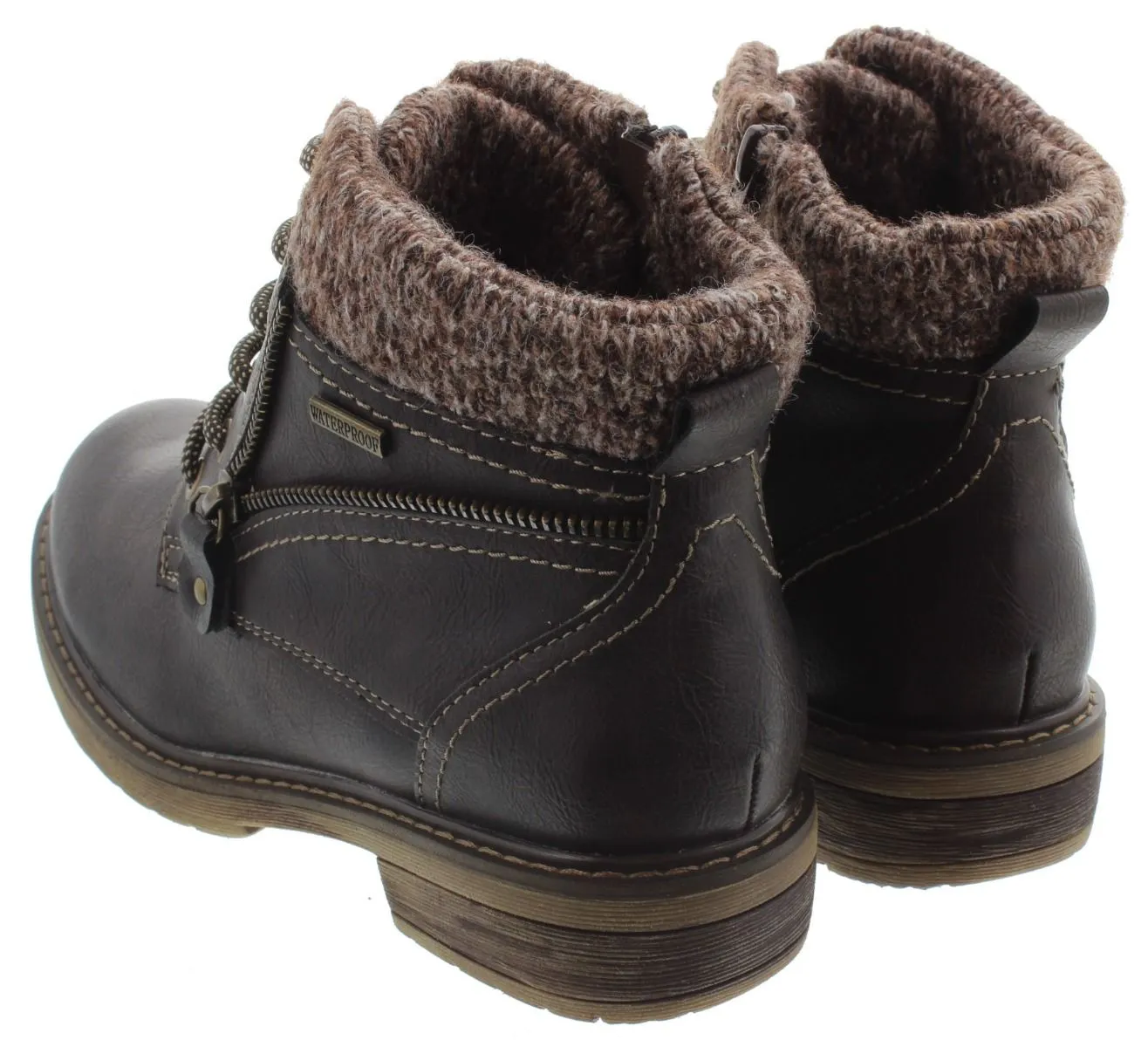 LUNAR Ladies GLB090 Benson Waterproof Boots In Brown