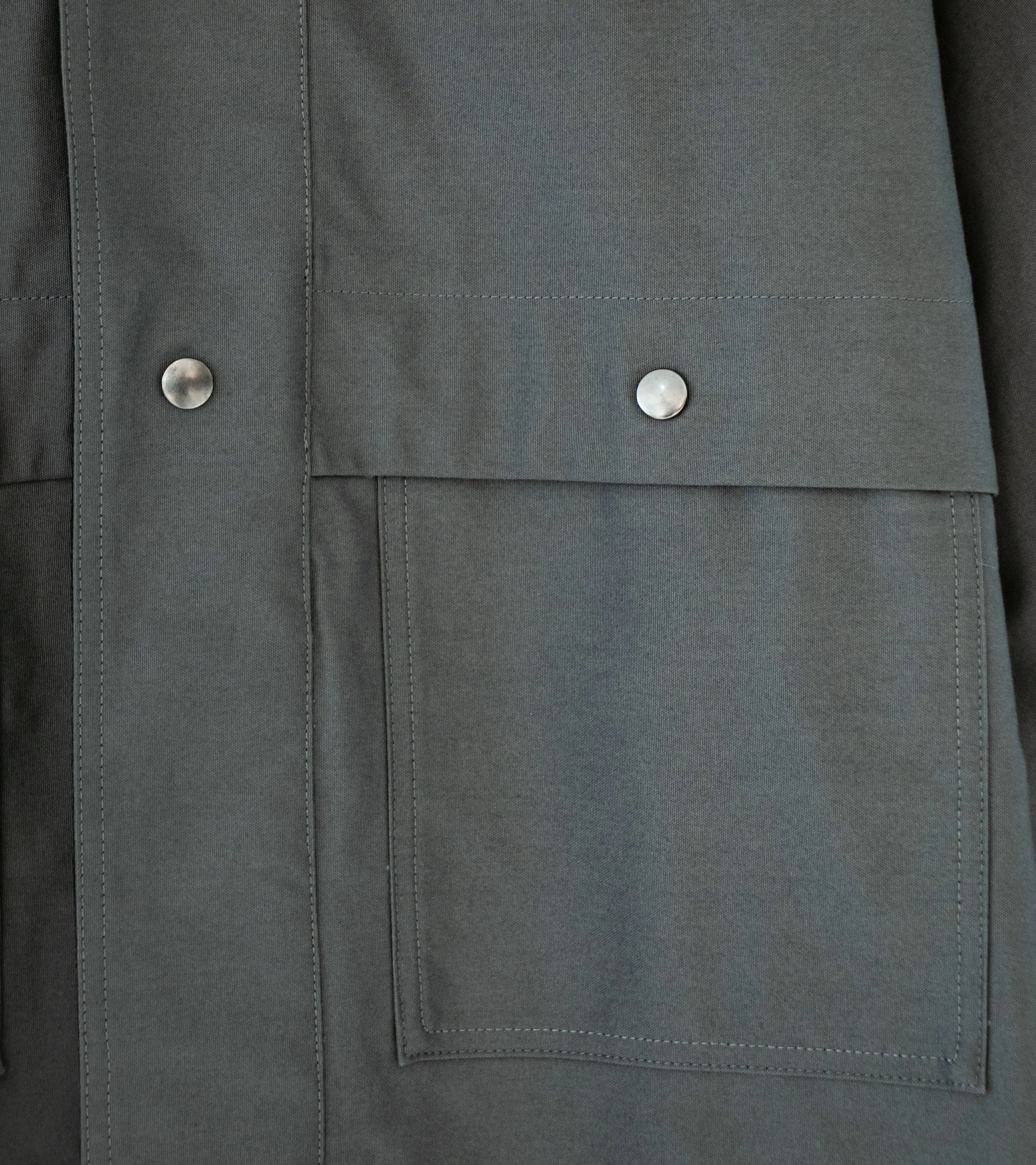 Margaret Howell 'MHL High Collar Jacket' (Charcoal Compact Cotton Canvas)